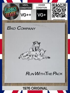 BAD COMPANY•Run With The Pack•1976 US (#SS 8415) Shelley Products Pressing